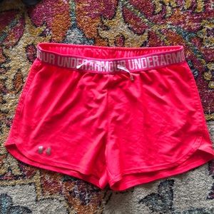 Under Armour heat gear shorts hot pink size medium